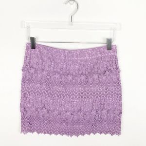 AEO Purple Lace Mini Skirt 0